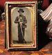 Rare 1/8th Plate Double Armed Civil War Soldier Tintype Photo Full View Cap Box