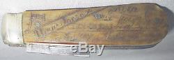 -Rare- 1862 -Civil War- NJ Union Army Soldiers Engraved Pocket/Jack Knife withFlag