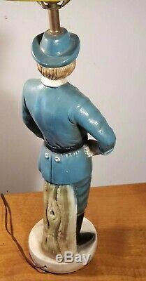 Rare 1970's Vintage Civil War Standing Soldier Lamp Tested Working