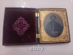 Rare Ambrotype 1861-65 Civil War Soldier in case, amazing condition look