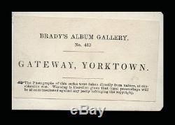 Rare CDV Photo Civil War Soldiers Gateway Yorktown Brady's Album Gallery 1862