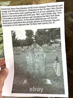 Rare CDV Photo Identified Civil War Soldier Sad Memorial Union 7th New York Cav
