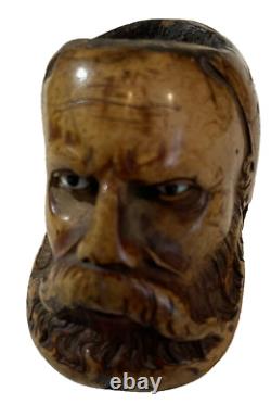 Rare CIVIL War Era Pipe Zouave Soldier's Head With Glass Eyes