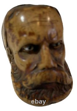 Rare CIVIL War Era Pipe Zouave Soldier's Head With Glass Eyes