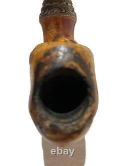 Rare CIVIL War Era Pipe Zouave Soldier's Head With Glass Eyes