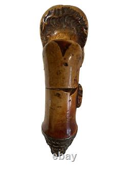 Rare CIVIL War Era Pipe Zouave Soldier's Head With Glass Eyes