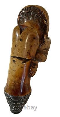 Rare CIVIL War Era Pipe Zouave Soldier's Head With Glass Eyes