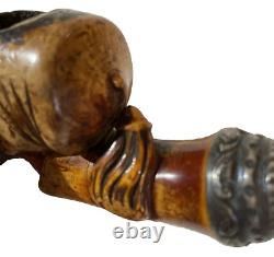 Rare CIVIL War Era Pipe Zouave Soldier's Head With Glass Eyes