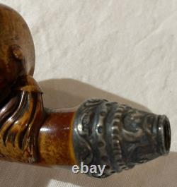 Rare CIVIL War Era Pipe Zouave Soldier's Head With Glass Eyes