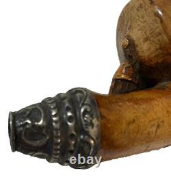 Rare CIVIL War Era Pipe Zouave Soldier's Head With Glass Eyes