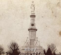 Rare! CIVIL War Gettysburg Soldiers National Monument Stereoview Photo 1869