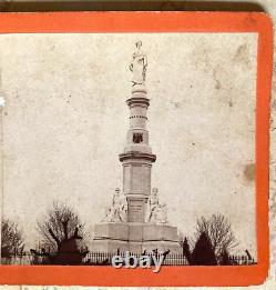 Rare! CIVIL War Gettysburg Soldiers National Monument Stereoview Photo 1869