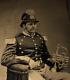 Rare CIVIL War Musician Union Soldier New York Infantry Rgt Cornet Shako Tintype