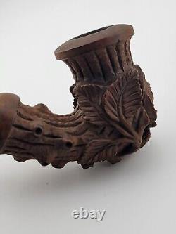 Rare Civil War Hand Carved Pipe W Stand By Union Soldier. Rose Stems & Thorns