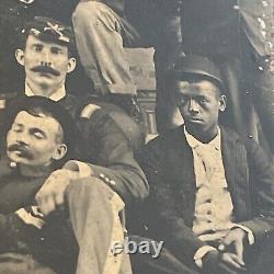 Rare Civil War Tintype Photograph Integrated Union Soldiers & African Americans