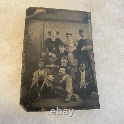 Rare Civil War Tintype Photograph Integrated Union Soldiers & African Americans