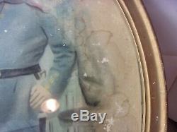 Rare Civil War Union Soldier Oval Framed Picture Antique