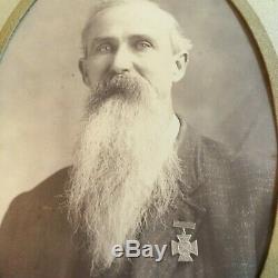 Rare Confederate Civil War Soldier Photo wearing Southern Cross of Honor SCV UDC