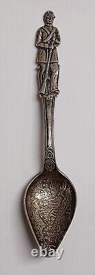 Rare Gettysburg Battle CIVIL War Figural Soldier Sterling Silver Souvenir Spoon