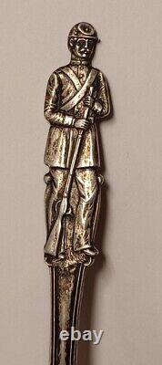 Rare Gettysburg Battle CIVIL War Figural Soldier Sterling Silver Souvenir Spoon