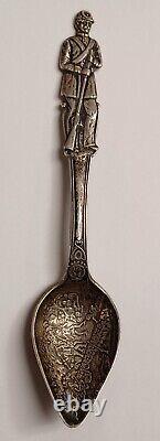 Rare Gettysburg Battle CIVIL War Figural Soldier Sterling Silver Souvenir Spoon