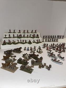 Rare, Huge Lots Of British Toys Soldiers Lead French & Indian Canoes Civil War