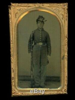 Rare & ORIGINAL 1/8th Plate Civil War Union Soldier Tintype Photograph. HISTORY