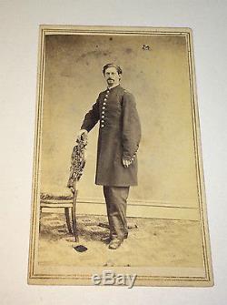 Rare Scarce Antique American Civil War ID'd 1st Lt Officer! Soldier CDV Photo