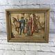 Rare Vintage cloth 3-D Civil War soldier and Native American art. Framed