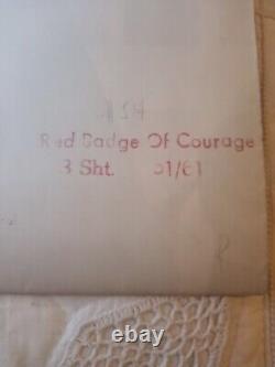 Red Badge Of Courage Authentic 1951 3 sheet Movie Poster Audie Murphy, Civil War