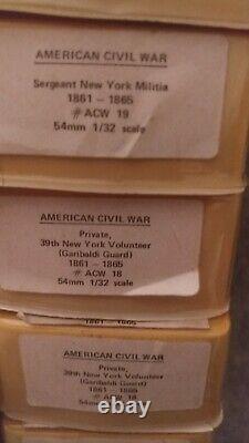 Reeves International Unpainted 54mm American Civil War Lot 32 Minature Soldiers