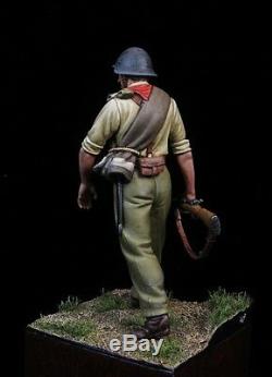 Republic Soldier at Spanish Civil War 54mm 1/32 Tin Painted Toy Soldier Art