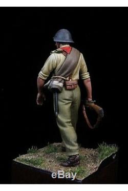 Republic Soldier at Spanish Civil War 54mm 1/32 Tin Painted Toy Soldier Art