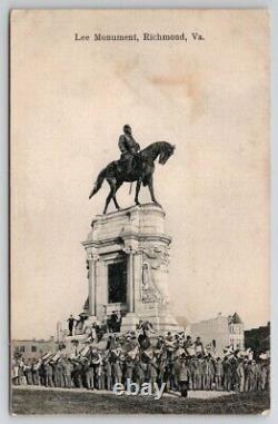 Richmond VA Virginia Lee Monument Civil War Soldier Vets 1908 Postcard Q30