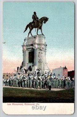 Richmond VA Virginia Lee Monument Civil War Soldier Vets c1907 Postcard A47
