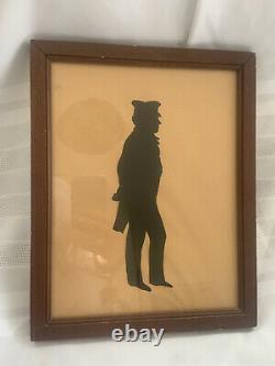 SIGNED Antique Silhouette Art Civil War soldier American Patriotic Confederate