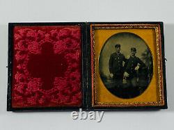 STUNNING 1/6th Plate Civil War Soldiers in Uniform MINT image in Case MUST SEE
