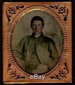 Scarce confederate Victorian ambrotype of civil war Georgia soldier