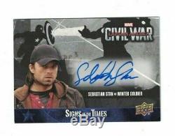 Sebastian Stan Winter Soldier Civil War Marvel Upper Deck Autograph Card