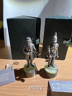 Set Of 2 QUALITY SILVER CIVIL WAR PERIOD SOLDIERS FIGURE MILITARY 800 DI ANNA D