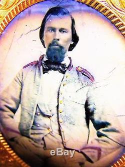 Sixth Plate Ambrotype Confederate Civil War Artillery soldier (published image)