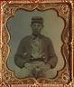 Sixth plate tintype of a Civil War soldier in a full case