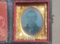Sixthteenth-plate Tintype, Union Soldier, Likely Michigan 10th Infantry