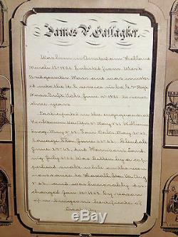Soldier Memorial Document Civil War Massachusetts 7th Regiment James Gallagher