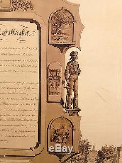 Soldier Memorial Document Civil War Massachusetts 7th Regiment James Gallagher