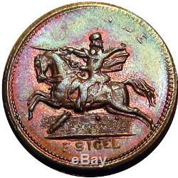 Soldier on Horseback 1863 Patriotic Civil War token NGC MS65 Ex Tanenbaum