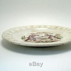 Staffordshire ABC Plate with Civil War Soldiers 1870's