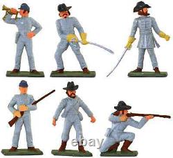Starlux American Civil War CSA Infantry 24 Painted 60mm Plastic Toy Soldiers