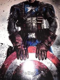 Stunning Chris Evans Captain America Civil War Winter Soldier signed 11x14 bAS