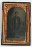 Tintype CIVIL War Era Soldier With Musket And Bayonet. Gold Tinting. 1/9th Plate